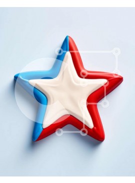 Intra Συλλεκτικό Ξύλινο Παζλ Plywood  4mm - Μπισκότο σε σχήμα αστεριού για τον εορτασμό της 4ης Ιουλίου Σε Ξύλινο Κουτί - Διαστάσεις Puzzle: 10x10 cm – 25 κομμάτια