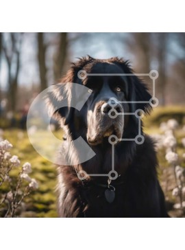 Intra Συλλεκτικό Ξύλινο Παζλ Plywood  4mm - Περίεργος μαύρος σκύλος στο γρασίδι Σε Ξύλινο Κουτί - Διαστάσεις: 10x10 cm – 25 κομμάτια