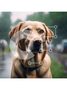 Intra Συλλεκτικό Ξύλινο Παζλ Plywood  4mm - Καφέ σκυλί στη βροχή Σε Ξύλινο Κουτί - Διαστάσεις: 10x10 cm – 25 κομμάτια