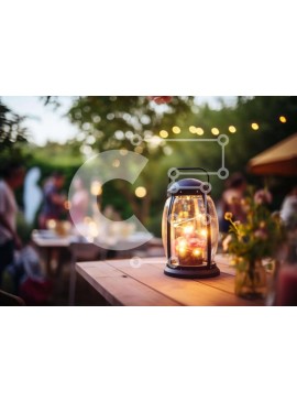 Intra Συλλεκτικό Ξύλινο Παζλ Plywood  4mm - Υπαίθρια Συγκέντρωση με Φωτιζόμενο Φανάρι και Κεριά Σε Ξύλινο Κουτί - Διαστάσεις Puzzle: 10x10 cm – 25 κομμάτια