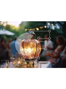 Σετ των 2 Intra Συλλεκτικό Ξύλινο Παζλ Plywood  4mm - Τραπεζαρία εξωτερικού χώρου με Φανάρι Σε Ξύλινο Κουτί - Διαστάσεις: 10x10 cm – 25 κομμάτια