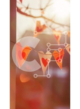 Intra Συλλεκτικό Ξύλινο Παζλ Plywood  4mm - Ρομαντικά χάρτινα φανάρια και μπαλόνια σε σχήμα καρδιάς Σε Ξύλινο Κουτί - Διαστάσεις Puzzle: 10x10 cm – 25 κομμάτια