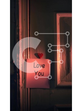 Intra Συλλεκτικό Ξύλινο Παζλ Plywood  4mm - Σημείωμα αγάπης στην ανοιχτή πόρτα με κόκκινη καρδιά Σε Ξύλινο Κουτί - Διαστάσεις Puzzle: 10x10 cm – 25 κομμάτια