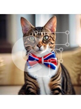 Intra Συλλεκτικό Ξύλινο Παζλ Plywood  4mm - Γάτα με παπιγιόν στον καναπέ Σε Ξύλινο Κουτί - Διαστάσεις: 10x10 cm – 25 κομμάτια