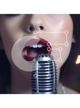 Intra Συλλεκτικό Ξύλινο Παζλ Plywood  4mm - Γυναίκα που τραγουδά στο μικρόφωνο Σε Ξύλινο Κουτί - Διαστάσεις Puzzle: 10x10 cm – 25 κομμάτια