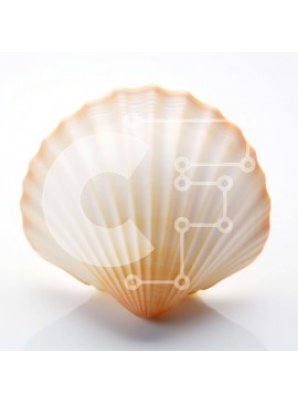 Intra Συλλεκτικό Ξύλινο Παζλ Plywood  4mm - Μεγάλο πορτοκαλί και λευκό κοχύλι σε λευκό φόντο Σε Ξύλινο Κουτί - Διαστάσεις: 10x10 cm – 25 κομμάτια