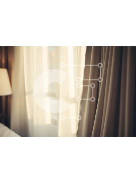 Intra Συλλεκτικό Ξύλινο Παζλ Plywood  4mm - Άνετο υπνοδωμάτιο με μερικώς ανοιχτές κουρτίνες Σε Ξύλινο Κουτί - Διαστάσεις Puzzle: 10x10 cm – 25 κομμάτια