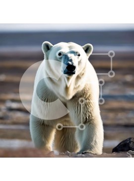 Intra Συλλεκτικό Ξύλινο Παζλ Plywood  4mm - Περίεργη πολική αρκούδα που στέκεται σε εξωτερικούς χώρους Σε Ξύλινο Κουτί - Διαστάσεις: 10x10 cm – 25 κομμάτια