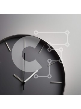 Intra Συλλεκτικό Ξύλινο Παζλ Plywood  4mm - Μεγάλο μαύρο ρολόι σε λοξούς γκρι τοίχους Σε Ξύλινο Κουτί - Διαστάσεις Puzzle: 10x10 cm – 25 κομμάτια