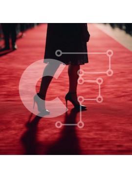 Σετ των 2 Intra Συλλεκτικό Ξύλινο Παζλ Plywood  4mm - Γυναίκα που περπατά στο κόκκινο χαλί με ψηλοτάκουνα παπούτσια Σε Ξύλινο Κουτί - Διαστάσεις: 10x10 cm – 25 κομμάτια