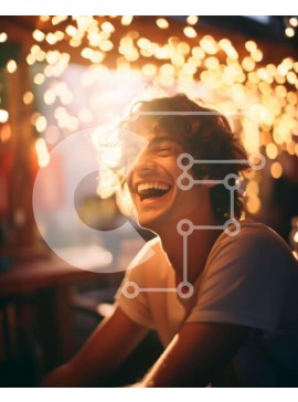 Intra Συλλεκτικό Ξύλινο Παζλ Plywood  4mm - Νεαρός άνδρας που χαμογελά και γελά σε υπαίθριο περιβάλλον Σε Ξύλινο Κουτί - Διαστάσεις Puzzle: 10x10 cm – 25 κομμάτια