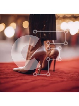 Σετ των 2 Intra Συλλεκτικό Ξύλινο Παζλ Plywood  4mm - Κομψή γυναίκα στο κόκκινο χαλί σε εκδήλωση Σε Ξύλινο Κουτί - Διαστάσεις: 10x10 cm – 25 κομμάτια