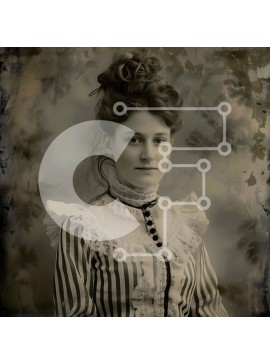 Σετ των 2 Intra Συλλεκτικό Ξύλινο Παζλ Plywood  4mm - Vintage γυναίκα με κομψό φόρεμα Σε Ξύλινο Κουτί - Διαστάσεις: 10x10 cm – 25 κομμάτια