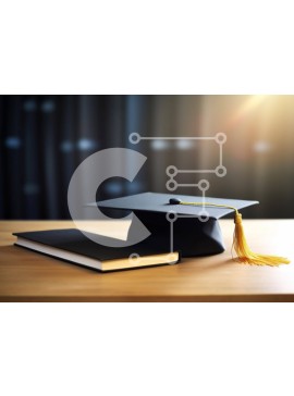 Intra Συλλεκτικό Ξύλινο Παζλ Plywood  4mm - Academic Achievement - Graduation Cap on Open Book Σε Ξύλινο Κουτί - Διαστάσεις Puzzle: 10x10 cm – 25 κομμάτια