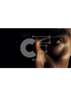 Intra Συλλεκτικό Ξύλινο Παζλ Plywood  4mm - Έντονο βλέμμα: Άνδρας με ορθάνοιχτα μάτια Σε Ξύλινο Κουτί - Διαστάσεις Puzzle: 10x10 cm – 25 κομμάτια