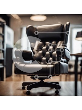 Intra Συλλεκτικό Ξύλινο Παζλ Plywood  4mm - Μαύρη καρέκλα γραφείου σε μινιμαλιστικό περιβάλλον γραφείου Σε Ξύλινο Κουτί - Διαστάσεις Puzzle: 10x10 cm – 25 κομμάτια