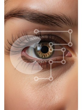 Intra Συλλεκτικό Ξύλινο Παζλ Plywood  4mm - Σαγηνευτικό γυναικείο μάτι Σε Ξύλινο Κουτί - Διαστάσεις Puzzle: 10x10 cm – 25 κομμάτια