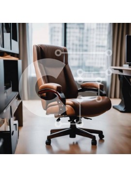 Intra Συλλεκτικό Ξύλινο Παζλ Plywood  4mm - Καφέ δερμάτινη καρέκλα γραφείου σε ανοιχτό χώρο Σε Ξύλινο Κουτί - Διαστάσεις Puzzle: 10x10 cm – 25 κομμάτια