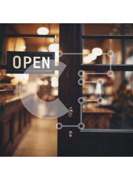 Intra Συλλεκτικό Ξύλινο Παζλ Plywood  4mm - Εσωτερικό εστιατορίου με ανοιχτή πινακίδα Σε Ξύλινο Κουτί - Διαστάσεις Puzzle: 10x10 cm – 25 κομμάτια