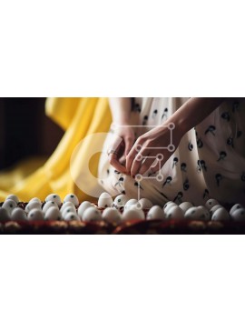 Σετ των 2 Intra Συλλεκτικό Ξύλινο Παζλ Plywood  4mm - Γυναίκα που προετοιμάζει τα αυγά για κατανάλωση Σε Ξύλινο Κουτί - Διαστάσεις: 10x10 cm – 25 κομμάτια