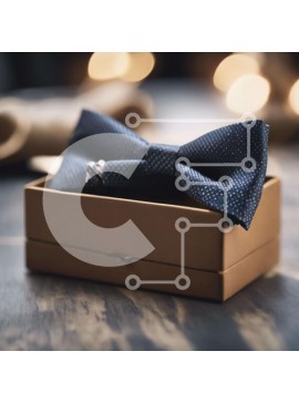 Σετ των 2 Intra Συλλεκτικό Ξύλινο Παζλ Plywood  4mm - Μπλε παπιγιόν σε ανοιχτό καφέ κουτί Σε Ξύλινο Κουτί - Διαστάσεις: 10x10 cm – 25 κομμάτια