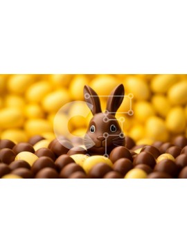 Intra Συλλεκτικό Ξύλινο Παζλ Plywood  4mm - Σοκολατένιο λαγουδάκι και πασχαλινά αυγά Σε Ξύλινο Κουτί - Διαστάσεις: 10x10 cm – 25 κομμάτια
