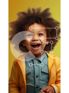 Intra Συλλεκτικό Ξύλινο Παζλ Plywood  4mm - Νεαρό αγόρι που χαμογελά σε κίτρινο φόντο Σε Ξύλινο Κουτί - Διαστάσεις Puzzle: 10x10 cm – 25 κομμάτια