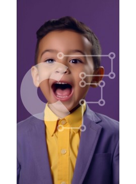 Intra Συλλεκτικό Ξύλινο Παζλ Plywood  4mm - Νεαρό αγόρι που χαμογελά με πορτοκαλί κοστούμι Σε Ξύλινο Κουτί - Διαστάσεις Puzzle: 10x10 cm – 25 κομμάτια