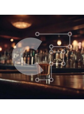 Σετ των 2 Intra Συλλεκτικό Ξύλινο Παζλ Plywood  4mm - Ποτήρι ουίσκι σε άδειο πάγκο μπαρ Σε Ξύλινο Κουτί - Διαστάσεις: 10x10 cm – 25 κομμάτια