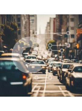 Intra Συλλεκτικό Ξύλινο Παζλ Plywood  4mm - Πολυσύχναστος δρόμος της πόλης με αυτοκίνητα και φανάρια Σε Ξύλινο Κουτί - Διαστάσεις Puzzle: 10x10 cm – 25 κομμάτια