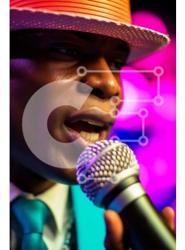 Intra Συλλεκτικό Ξύλινο Παζλ Plywood  4mm - Άνδρας που τραγουδά στο μικρόφωνο Σε Ξύλινο Κουτί - Διαστάσεις Puzzle: 10x10 cm – 25 κομμάτια