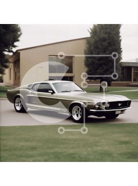 Intra Συλλεκτικό Ξύλινο Παζλ Plywood  4mm - Vintage αυτοκίνητο σταθμευμένο μπροστά από το κτίριο Σε Ξύλινο Κουτί - Διαστάσεις Puzzle: 10x10 cm – 25 κομμάτια