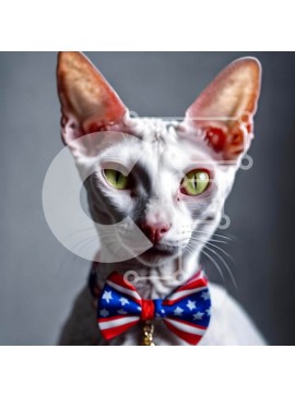 Intra Συλλεκτικό Ξύλινο Παζλ Plywood  4mm - Γάτα με πατριωτικό παπιγιόν Σε Ξύλινο Κουτί - Διαστάσεις: 10x10 cm – 25 κομμάτια