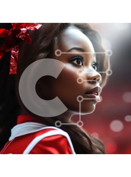 Intra Συλλεκτικό Ξύλινο Παζλ Plywood  4mm - Μαζορέτα με σγουρά μαλλιά και κόκκινο φιόγκο Σε Ξύλινο Κουτί - Διαστάσεις Puzzle: 10x10 cm – 25 κομμάτια