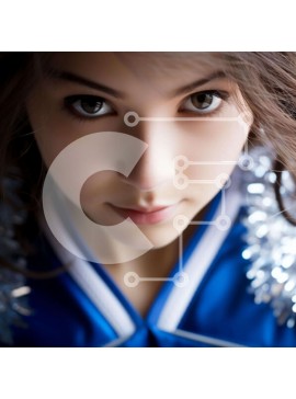 Intra Συλλεκτικό Ξύλινο Παζλ Plywood  4mm - Νεαρή γυναίκα με μπλε στολή μαζορέτα Σε Ξύλινο Κουτί - Διαστάσεις Puzzle: 10x10 cm – 25 κομμάτια