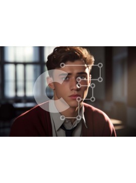 Intra Συλλεκτικό Ξύλινο Παζλ Plywood  4mm - Νεαρός άνδρας στο γραφείο ή στην τραπεζαρία Σε Ξύλινο Κουτί - Διαστάσεις Puzzle: 10x10 cm – 25 κομμάτια