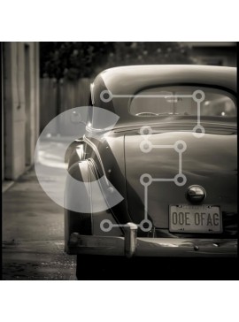 Intra Συλλεκτικό Ξύλινο Παζλ Plywood  4mm - Vintage αυτοκίνητο παρκαρισμένο στην άκρη του δρόμου Σε Ξύλινο Κουτί - Διαστάσεις Puzzle: 10x10 cm – 25 κομμάτια