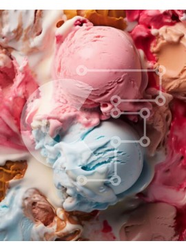 Σετ των 2 Intra Συλλεκτικό Ξύλινο Παζλ Plywood  4mm - Πολύχρωμα χωνάκια παγωτού και γαρνιτούρες Σε Ξύλινο Κουτί - Διαστάσεις: 10x10 cm – 25 κομμάτια