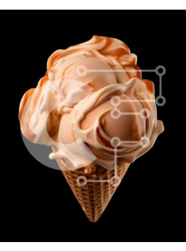 Σετ των 2 Intra Συλλεκτικό Ξύλινο Παζλ Plywood  4mm - Παγωτό σε χωνάκι βάφλα με στροβιλισμούς καραμέλας και λευκής σοκολάτας Σε Ξύλινο Κουτί - Διαστάσεις: 10x10 cm – 25 κομμάτια