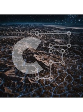 Intra Συλλεκτικό Ξύλινο Παζλ Plywood  4mm - Έρημο τοπίο με βουνά και αστέρια Σε Ξύλινο Κουτί - Διαστάσεις: 10x10 cm – 25 κομμάτια