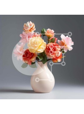 Σετ των 2 Intra Συλλεκτικό Ξύλινο Παζλ Plywood  4mm - Floral σύνθεση σε λευκό βάζο Σε Ξύλινο Κουτί - Διαστάσεις: 10x10 cm – 25 κομμάτια