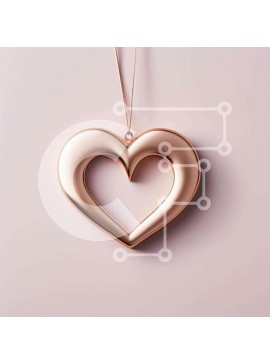 Σετ των 2 Intra Συλλεκτικό Ξύλινο Παζλ Plywood  4mm - Χρυσό μενταγιόν σε σχήμα καρδιάς σε υπόλευκο φόντο Σε Ξύλινο Κουτί - Διαστάσεις: 10x10 cm – 25 κομμάτια