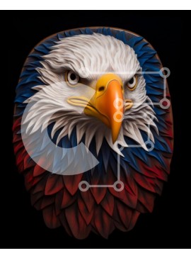 Σετ των 2 Intra Συλλεκτικό Ξύλινο Παζλ Plywood  4mm - Eagle's Head Art Installation Σε Ξύλινο Κουτί - Διαστάσεις: 10x10 cm – 25 κομμάτια