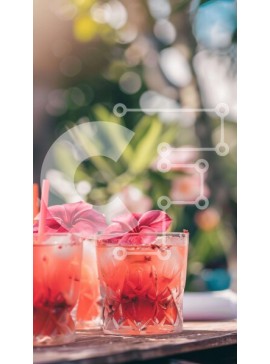 Intra Συλλεκτικό Ξύλινο Παζλ Plywood  4mm - Ροζ αλκοολούχα ποτά σε ξύλινο τραπέζι Σε Ξύλινο Κουτί - Διαστάσεις: 10x10 cm – 25 κομμάτια