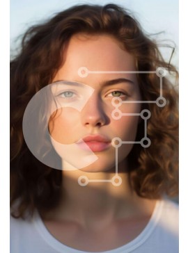 Intra Συλλεκτικό Ξύλινο Παζλ Plywood  4mm - Πορτρέτο μιας νεαρής γυναίκας με σγουρά καστανά μαλλιά Σε Ξύλινο Κουτί - Διαστάσεις Puzzle: 10x10 cm – 25 κομμάτια