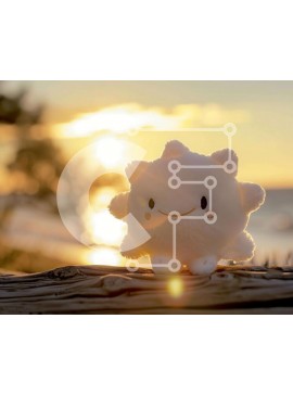 Intra Συλλεκτικό Ξύλινο Παζλ Plywood  4mm - Λευκό παραγεμισμένο ζώο κοντά στο νερό Σε Ξύλινο Κουτί - Διαστάσεις: 10x10 cm – 25 κομμάτια