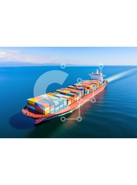 Intra Συλλεκτικό Ξύλινο Παζλ Plywood  4mm - Εναέριο πλοίο εμπορευματοκιβωτίων στη θάλασσα Σε Ξύλινο Κουτί - Διαστάσεις Puzzle: 10x10 cm – 25 κομμάτια