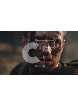 Intra Συλλεκτικό Ξύλινο Παζλ Plywood  4mm - Άνθρωπος με ζωγραφισμένο πρόσωπο που αντανακλά τραύμα και PTSD Σε Ξύλινο Κουτί - Διαστάσεις Puzzle: 10x10 cm – 25 κομμάτια