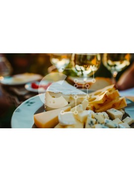 Σετ των 2 Intra Συλλεκτικό Ξύλινο Παζλ Plywood  4mm - Επάλειψη τυριού και κρασιού σε υπαίθρια εκδήλωση Σε Ξύλινο Κουτί - Διαστάσεις: 10x10 cm – 25 κομμάτια