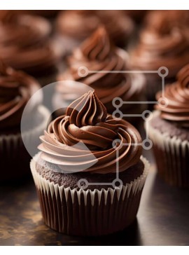 Σετ των 2 Intra Συλλεκτικό Ξύλινο Παζλ Plywood  4mm - Ποικιλία cupcakes με παγωμένο σοκολάτα Σε Ξύλινο Κουτί - Διαστάσεις: 10x10 cm – 25 κομμάτια